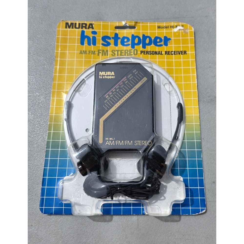 Mura Hi Stepper HI-ML2 Vintage AM/FM Stereo Personal Receiver‎ Radio Headphones